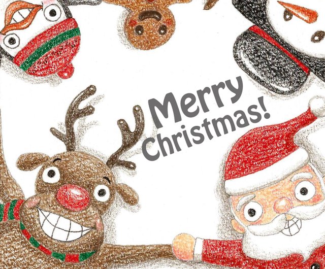 クリスマス 手描き イラストセットのイラスト素材 [95145675