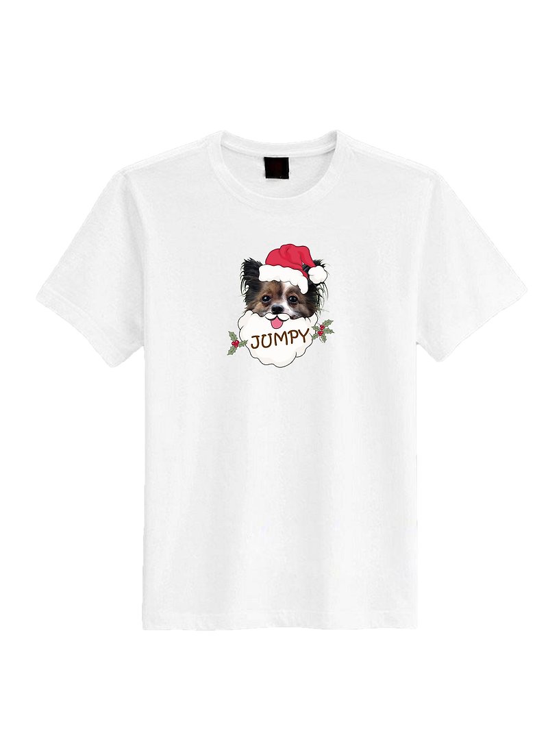 Customized [Santa Claus] pet cotton T-shirt - Unisex Hoodies & T-Shirts - Cotton & Hemp White
