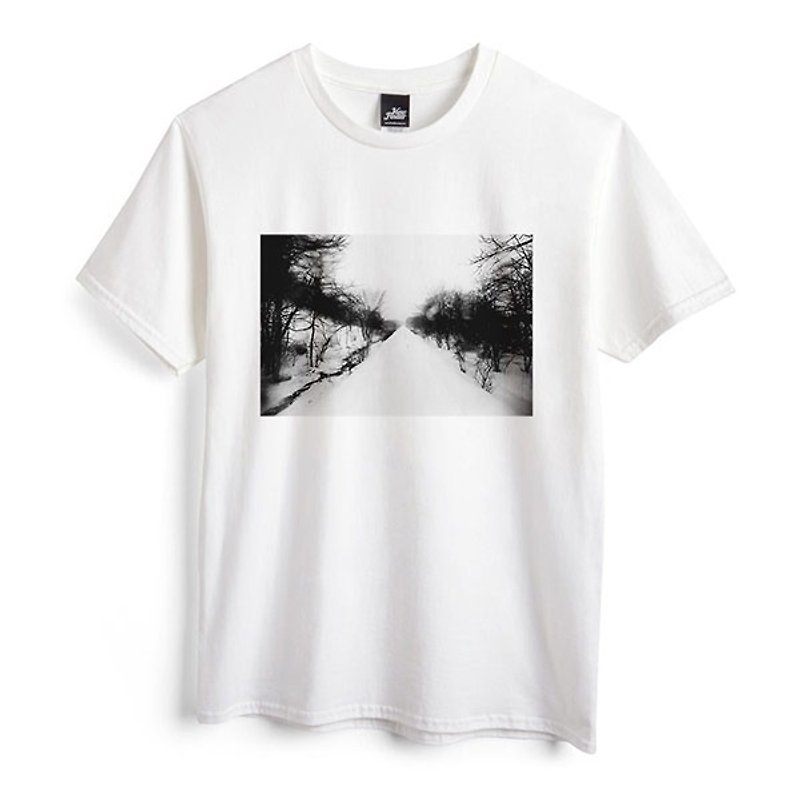 Path-White-Unisex T-shirt - เสื้อยืดผู้ชาย - ผ้าฝ้าย/ผ้าลินิน ขาว