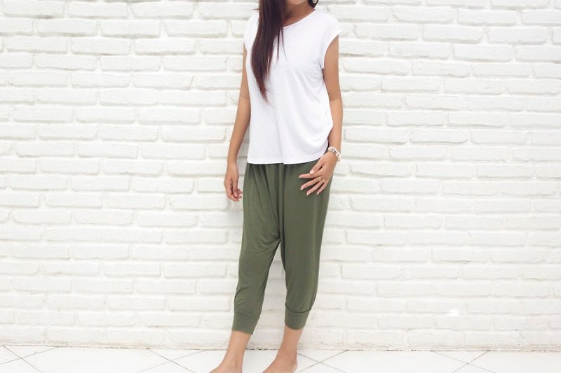 Stretch Saruerupantsu <Khaki> - Women's Pants - Other Materials Green