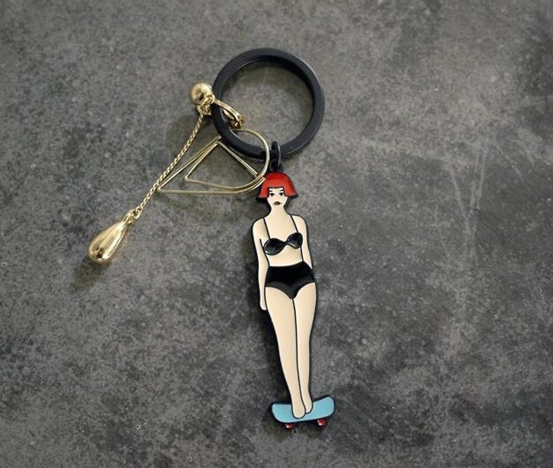 YIZISTORE运动系列钥匙圈 钥匙扣-滑板女孩 - 鑰匙圈/鑰匙包 - 其他金屬 