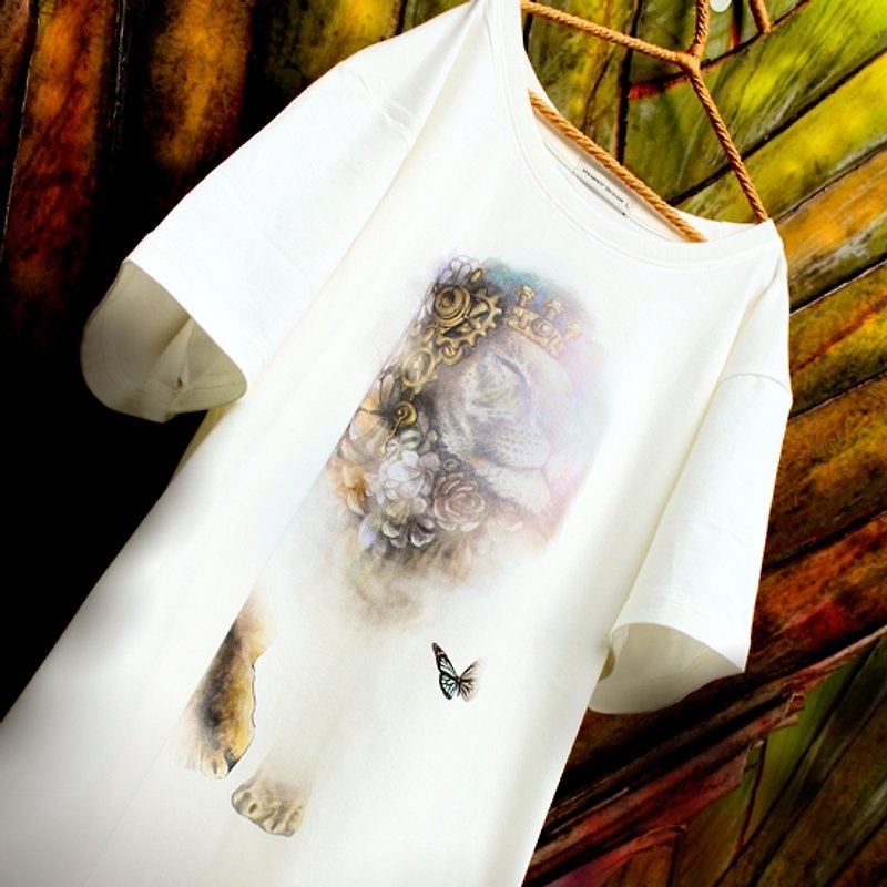 NH classic lion - เสื้อฮู้ด - ผ้าฝ้าย/ผ้าลินิน ขาว