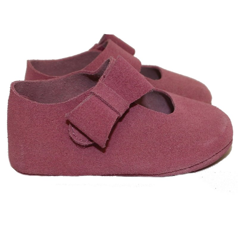 La Chamade / Pink Side Bow Mary Jane Shoes - รองเท้าเด็ก - หนังแท้ สึชมพู