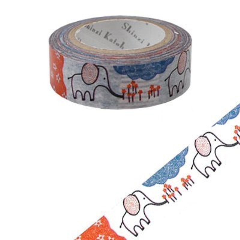 Shinzi Katoh French illustrator Shinji Kato paper tape (small like KS-MT-10015) - Washi Tape - Paper Multicolor