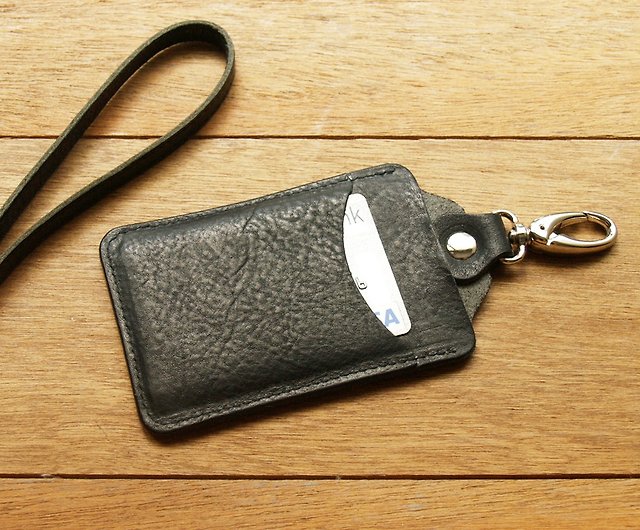 Leather ID card holder / badge holder with lanyard ( Custom Name ) - Shop  weekenlife.co ID & Badge Holders - Pinkoi
