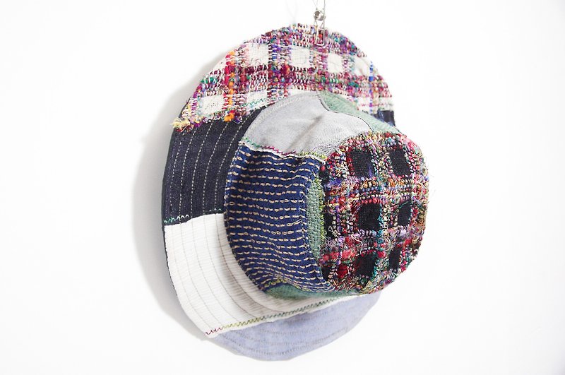 Ethnic mosaic of hand-woven cotton cap / knit cap / hat / wool hat - Li Bu + cotton knitting yarn (limit one) - หมวก - วัสดุอื่นๆ หลากหลายสี