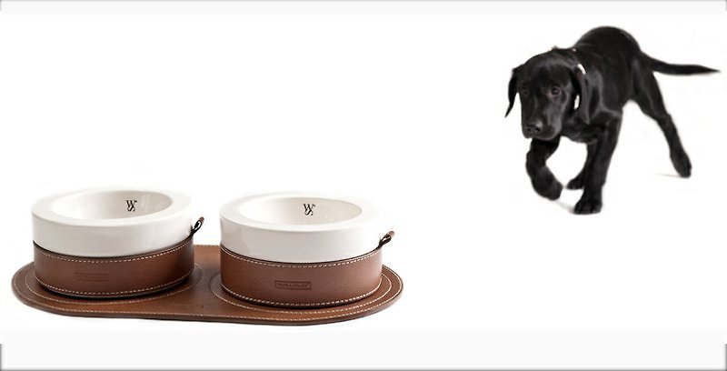 Weiss W&S Elegant Ceramic Feeding Bowl-Available in Brown and Black - Pet Bowls - Other Materials Orange