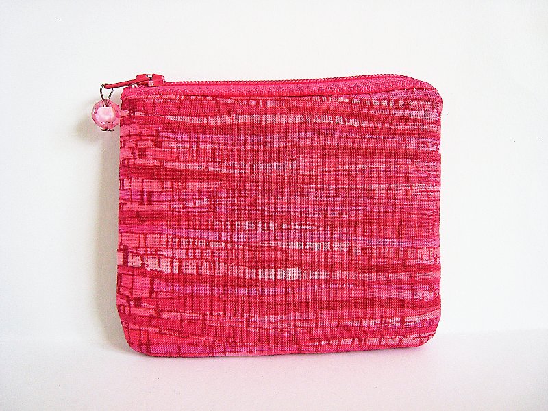 Pink striped purse - Coin Purses - Other Materials Pink