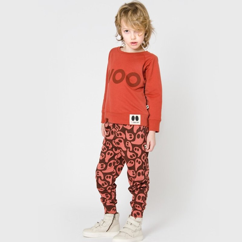【Swedish children's clothing】Organic cotton trousers 6M to 8 years old pixie orange - Pants - Cotton & Hemp Red