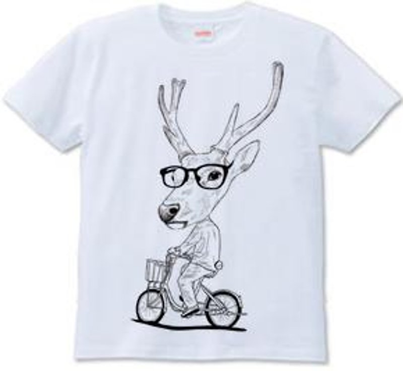 Deer　bicycle（6.2oz） - Tシャツ - その他の素材 
