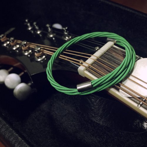 绿色 吉他弦 手镯 手环 groovy green guitar string bracelet