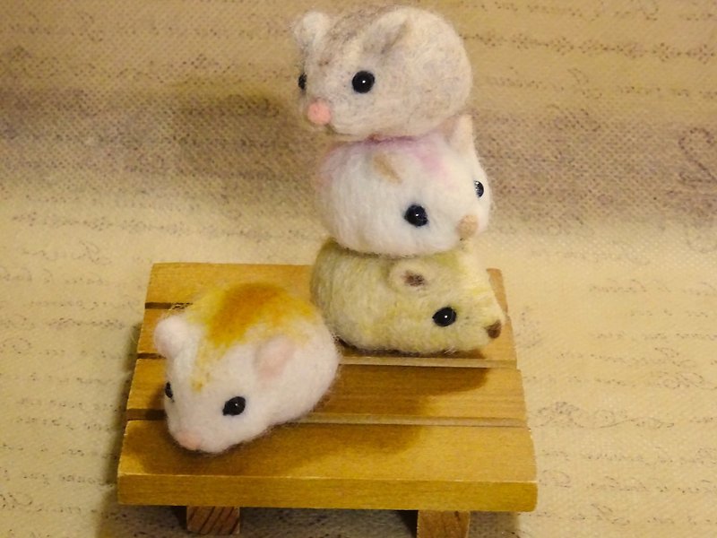 小倉鼠疊疊樂(四隻) - 公仔模型 - 羊毛 