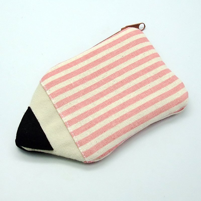 拉鍊零錢包，鑰匙包，耳機包，小物包 (鉛筆b) (ZS-70) - 零錢包/小錢包 - 其他材質 粉紅色