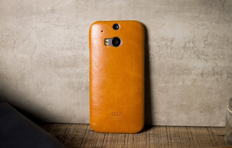 alto HTC One M8 leather case back cover - light brown - อื่นๆ - หนังแท้ สีนำ้ตาล