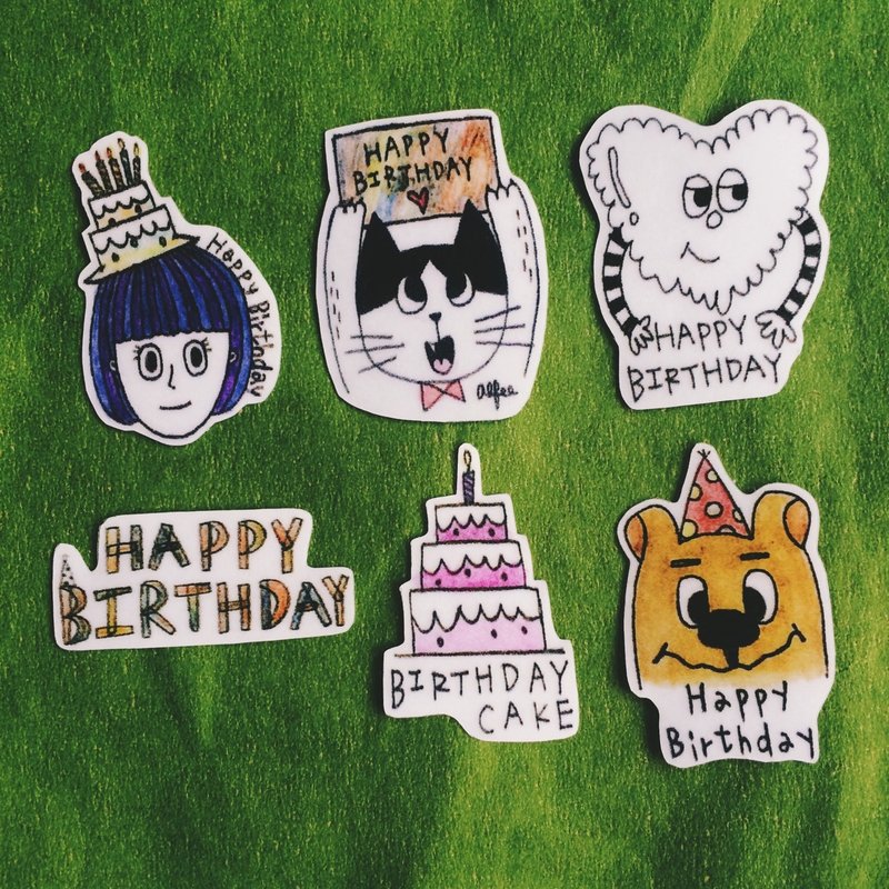 生日快樂貼紙組 - 貼紙 - 紙 多色