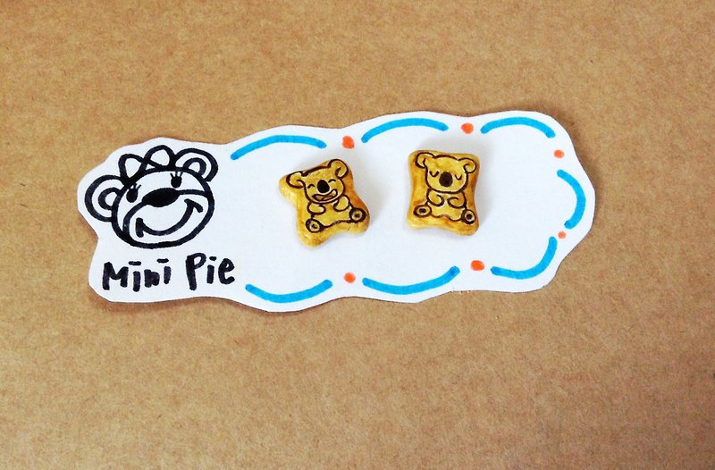 ~~mini new arrivals~~ bear biscuit earrings set (2 sets) (can be changed to the Clip-On type) ((randomly send a mysterious gift for over 600)) - Earrings & Clip-ons - Other Materials Multicolor
