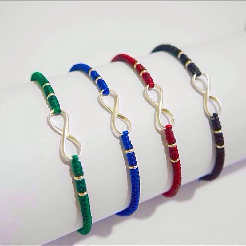 S&A Infinite-Infinite Reason Lucky Bracelet Bracelet Silk Wax Line Sterling Silver - Bracelets - Wax Multicolor
