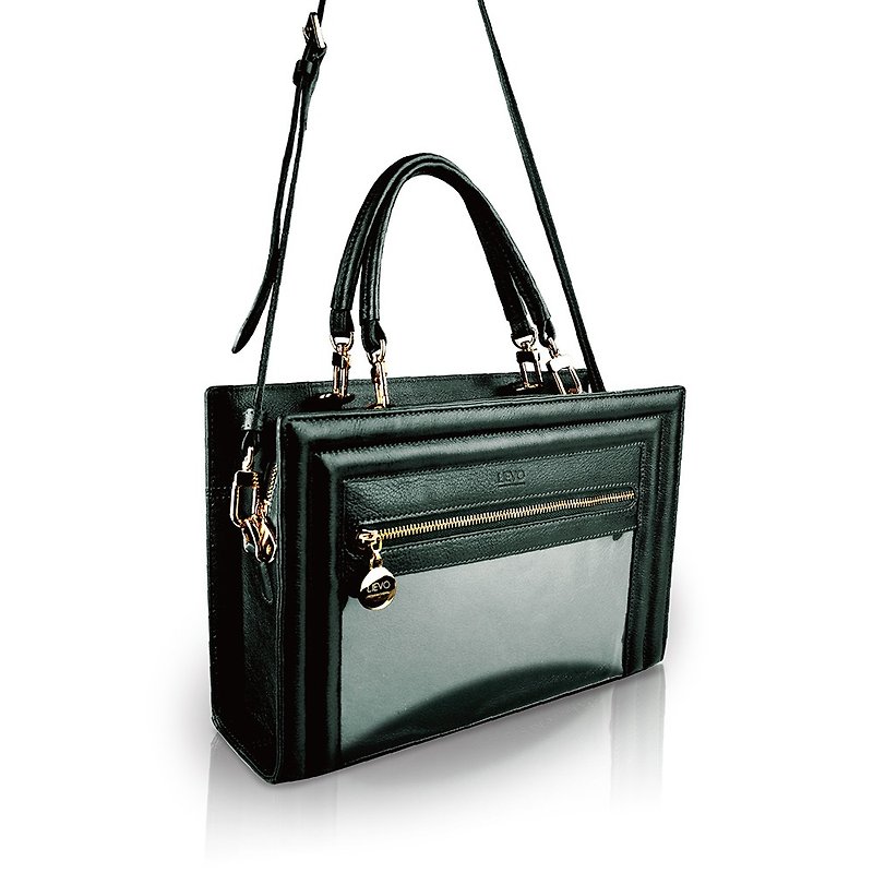 【LIEVO】SHOW - Leather dual-purpose carry-on bag_dark green (customized laser engraving - Handbags & Totes - Genuine Leather Green