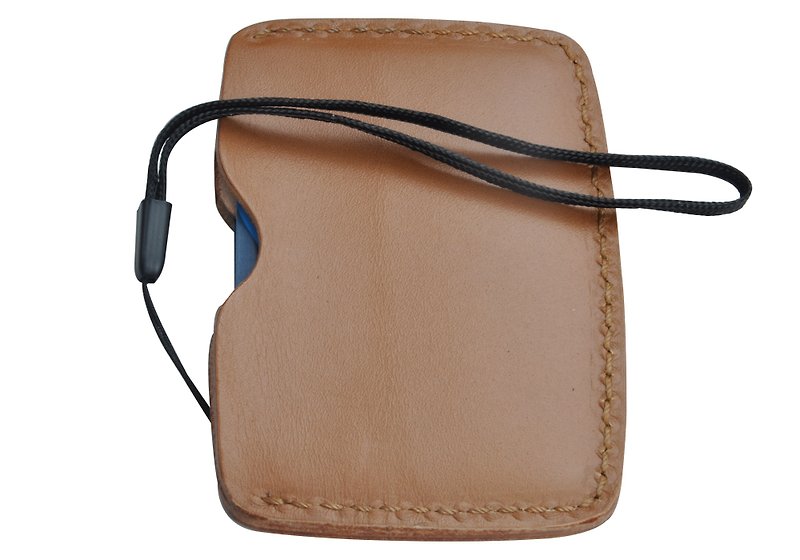 Buy 3 get 1 super simple card with lanyard two hand-bit card package protective sleeve leather production four colors free customized English name - Other - Genuine Leather 