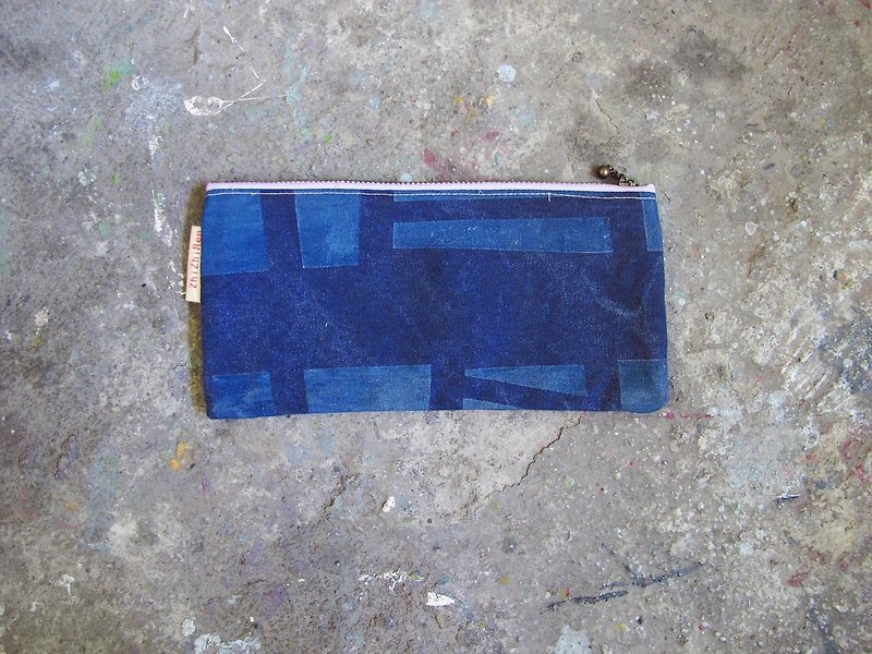 [Zhizhizhi] washed denim pencil case - taro purple - Pencil Cases - Other Materials Purple