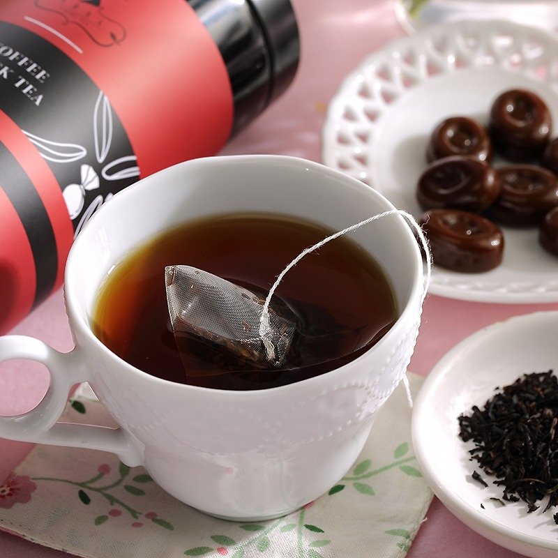 Toffee black tea (20 in / can) │ triangle tea bag ‧ perfect ratio of candy and black tea - Tea - Other Materials Red
