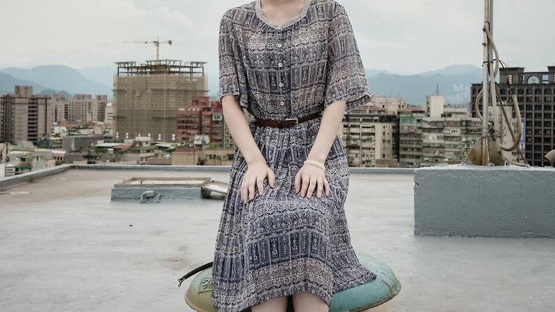 FOAK古著 古典巴洛克藍洋裝 - One Piece Dresses - Other Materials Blue