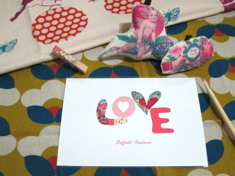 [愛]バレンタインはがき（木製クリップ付き） - カード・はがき - 紙 ピンク