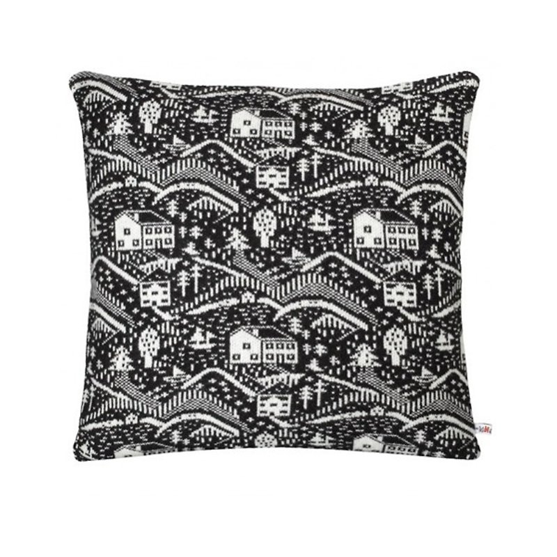 Log Cabin Pure Wool Pillow - Black | Donna Wilson - Pillows & Cushions - Wool Black