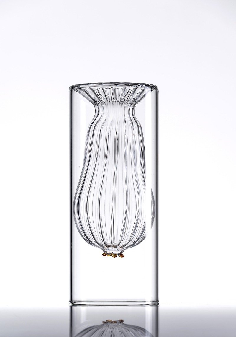 フォーチュンデバイスボトル1 - 観葉植物 - ガラス ホワイト