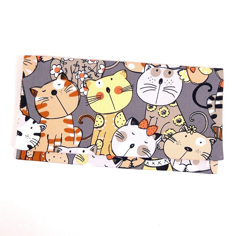 Passbook red envelopes of cash pouch - Cat party (gray) - Wallets - Cotton & Hemp Gray