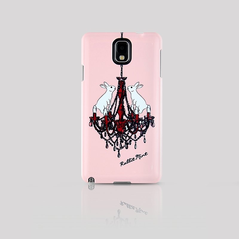 (Rabbit Mint) Mint Rabbit Phone Case - Pink Chandelier Rabbit Series - Samsung Note 3 (P00059) - เคส/ซองมือถือ - พลาสติก สึชมพู