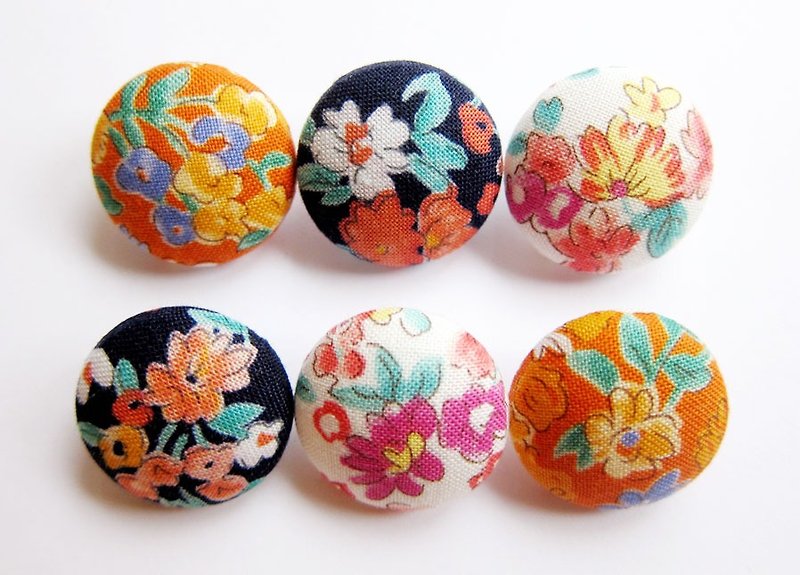Cloth button button knitting sewing handmade material retro floral DIY material - Knitting, Embroidery, Felted Wool & Sewing - Cotton & Hemp Multicolor