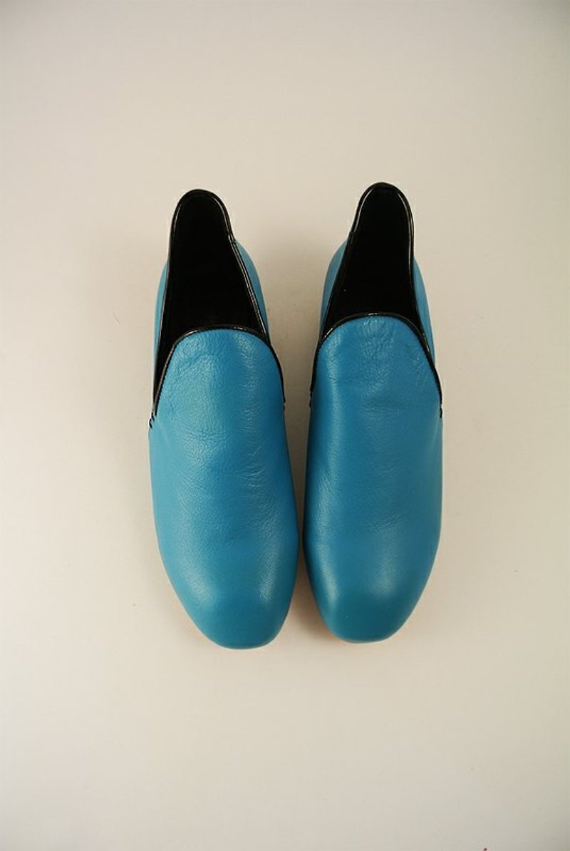 吹鬍子瞪眼睛．大溪地藍 - Women's Casual Shoes - Genuine Leather Blue