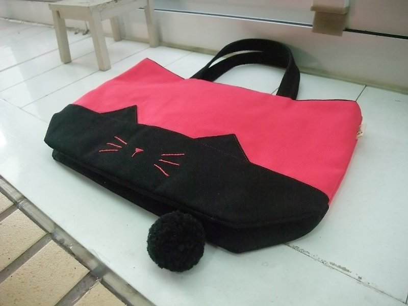 me. Small black cat. Small Tottenham (pink). - กระเป๋าถือ - วัสดุอื่นๆ สีดำ