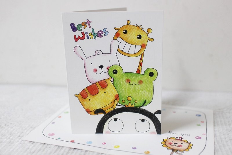 Illustrator Big Card_Birthday Card/Universal Card (Five Treasures Jenga) - การ์ด/โปสการ์ด - กระดาษ 