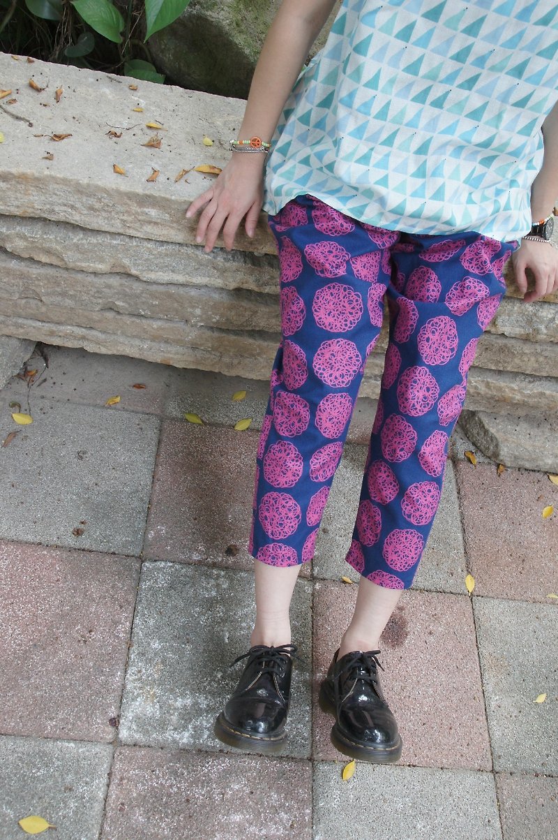 花花花長褲 - Women's Pants - Other Materials Multicolor