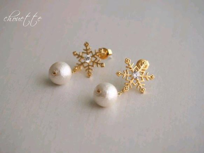 Snow Crystal Earrings - ต่างหู - โลหะ 