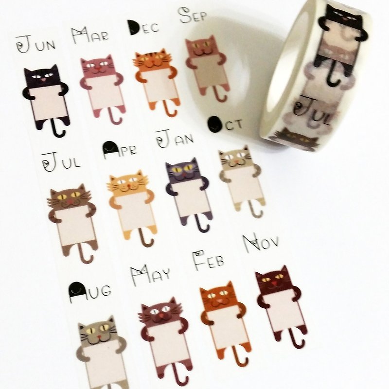 Masking Tape Cat Memo - Washi Tape - Paper 