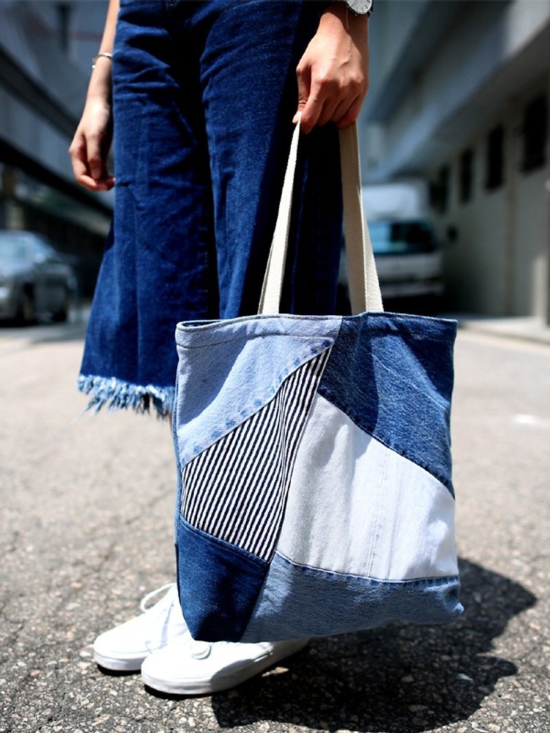 Denim Patchwork tote bag - Messenger Bags & Sling Bags - Paper 