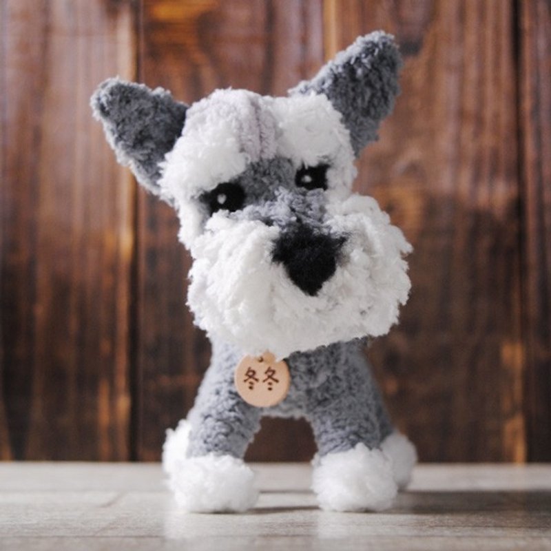 Pets avatar 14 ~ 15cm [feiwa Fei handmade baby doll pet schnauzer] (welcome to build your dog) - Stuffed Dolls & Figurines - Other Materials Gray