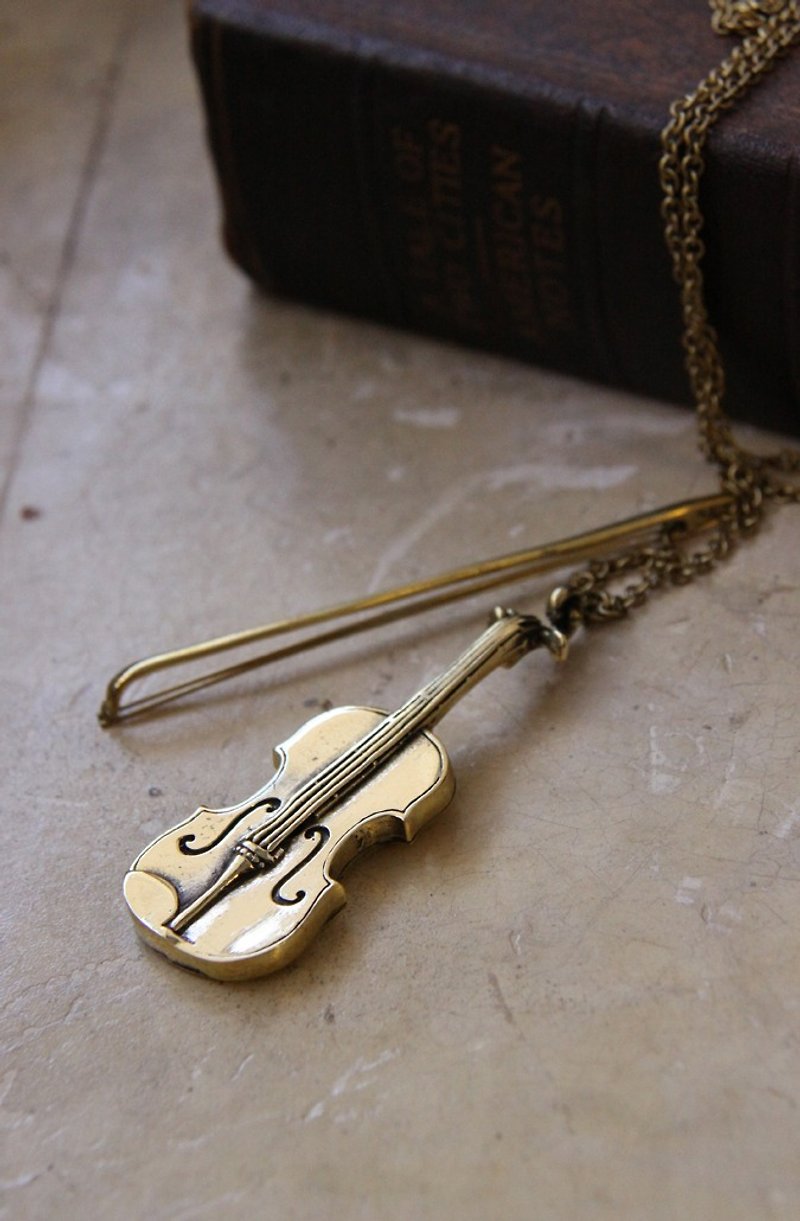 Violin necklace by linen. - 項鍊 - 其他金屬 