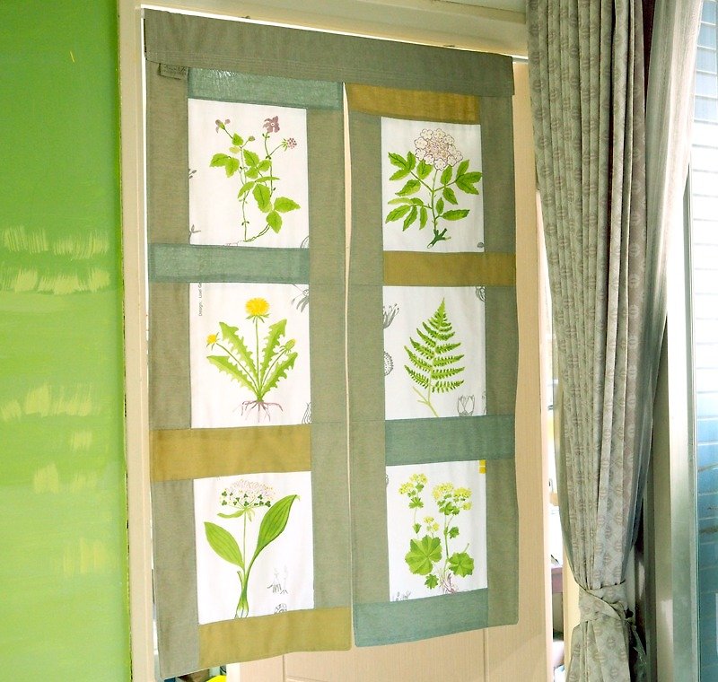 howslife day Spring Plant Series - Day Chun Patchwork Furnishings curtain (long) - Items for Display - Other Materials Green