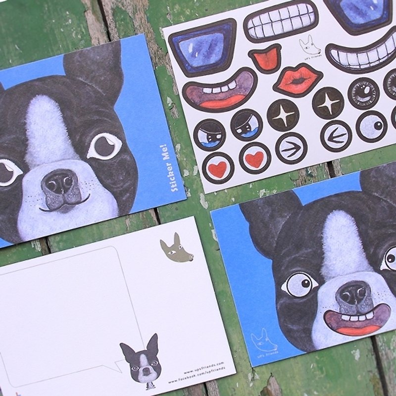 Sticker Me! Happy Sticker Me! _Boston Terrier - Cards & Postcards - Paper Multicolor