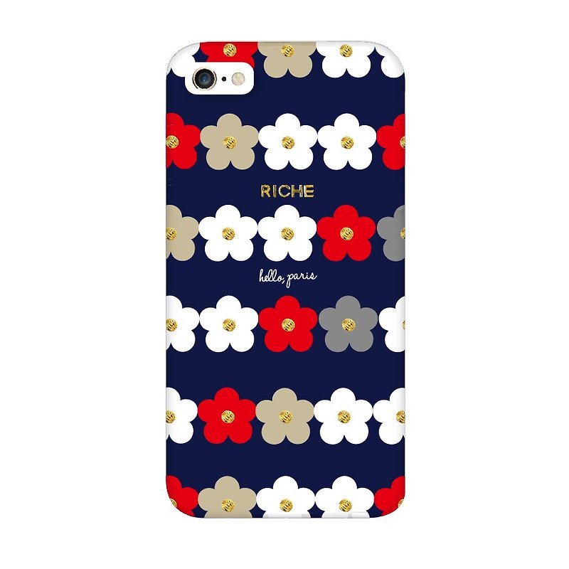 Classic cute little round flower phone shell - Phone Cases - Other Materials Blue