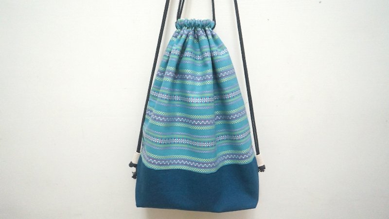 When national blue meets blue - Drawstring Bags - Other Materials Blue