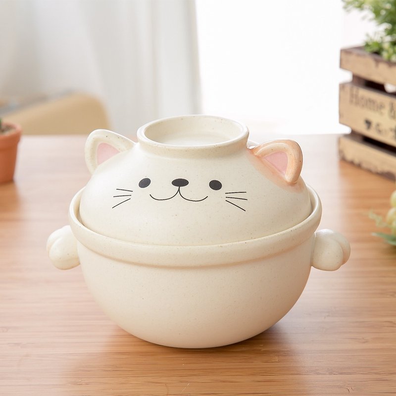 サンアート猫の陶器| S |│ - 調理器具 - その他の素材 ホワイト
