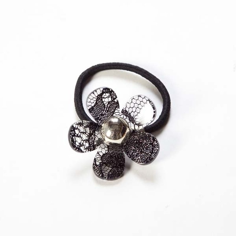 Romantic lace style, Pearl flower, hair bundle, hair accessories - black - เครื่องประดับผม - อะคริลิค สีดำ