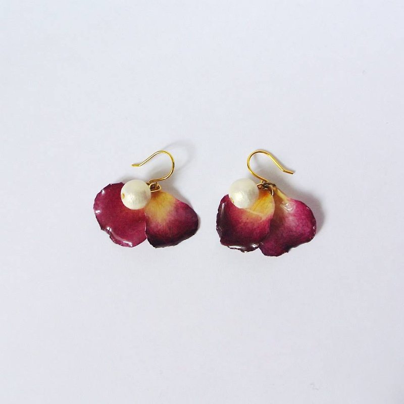 AGFC 3D Real Flower Earrings Order to make  - ต่างหู - พืช/ดอกไม้ หลากหลายสี