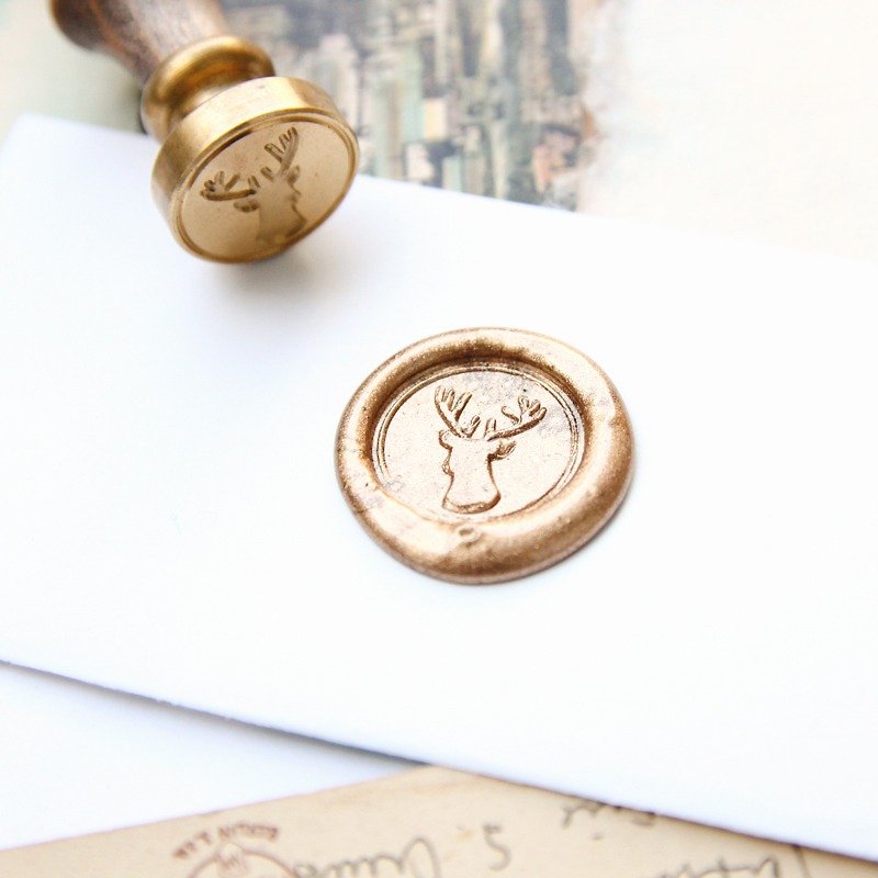 Sealing Wax Stamp Set w/a wax - Reindeer Antlers - Stamps & Stamp Pads - Other Metals Gold