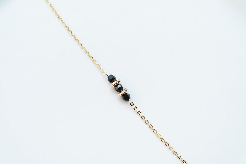 :: Girls Series :: Mini Black Lace Flower Necklace with Fine Clavicle - สร้อยคอ - โลหะ 